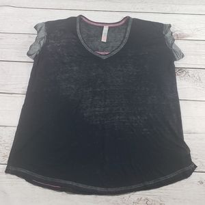Free people beach black Gray sheer t shirt xsmall
